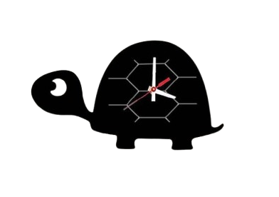 Tortoise 3D Wall Clock / Black / Golden / Silver / 30 x 30 CM