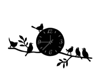 Stem Sparrows 3D Wall Clock