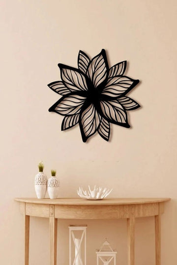 Acrylic Flower Wall Decoration Piece / Black / Golden / Silver / 60 x 60 CM