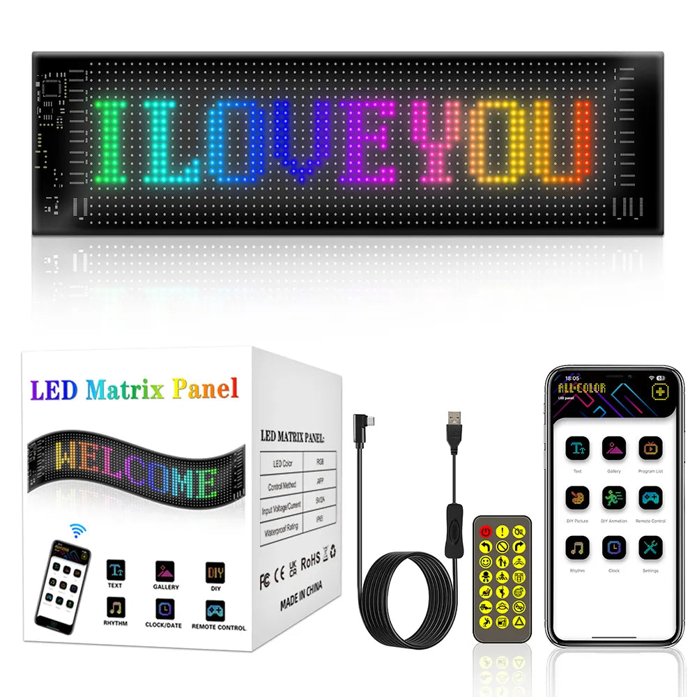 Led Display Screen For Car Taxi Soft Screen 92*374mm