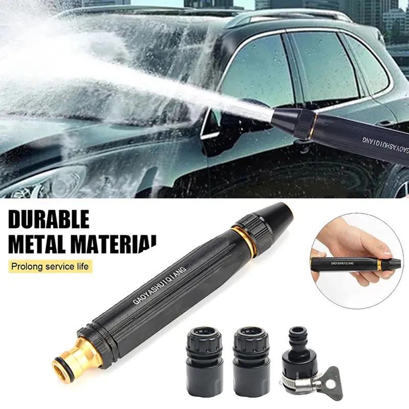 Upgrade Car Washing High Pressure Water Gun Nozzle,Garden Hose Nozzle Spray - High Pressure Metal Water Gun Sprinkler,Adjustable Metal Nozzle Garden Hose Sprinkler