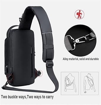 Multifunctional Anti Theft Password Lock Chest Crossbody Unisex bag with USB