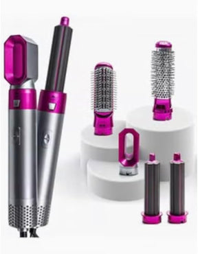 5 in 1 Hair Dryer Hot Comb Set Hair Curler Wet Dry Professional Curling Iron Hair Straightener Styling Tool Hair Dryer Household