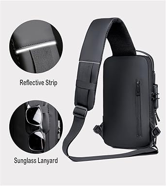 Multifunctional Anti Theft Password Lock Chest Crossbody Unisex bag with USB