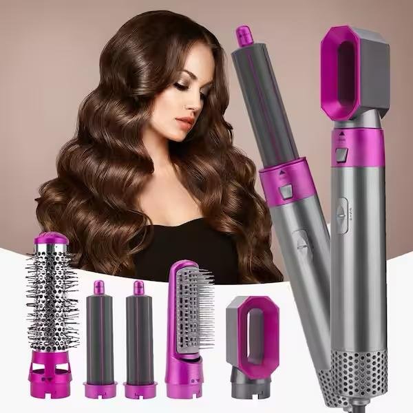 5 in 1 Hair Dryer Hot Comb Set Hair Curler Wet Dry Professional Curling Iron Hair Straightener Styling Tool Hair Dryer Household