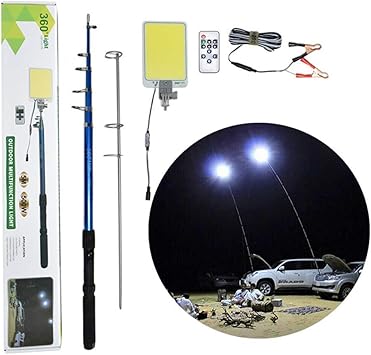 Camping Light COB Outdoor Lamp Fishing Light with Telescopic Rod Supper Brightness Lamp Professional Work Light with Remote Control