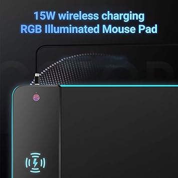 Mouse Pad,31x14in RGB Large Extended Gaming Mouse Pad, PD Fast Wireless Charging Mouse Mat