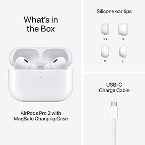 Apple AirPods Pro with Wireless Earbuds, Bluetooth Headphones, Active Noise Cancellation, Hearing Aid Feature, Transparency, Personalized Spatial Audio, High-Fidelity Sound, H2 Chip, USB-C Charging