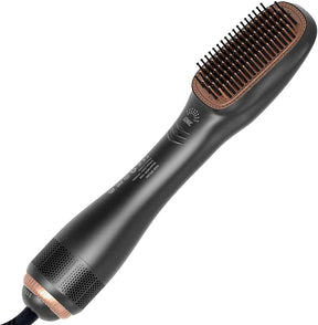 Negative Ion Hot Air Brush Anti-Scald Straightener Curler Comb Styler 3-Gears Electric Hair Dryer Brush Wet & Dry Use