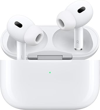 Apple AirPods Pro with Wireless Earbuds, Bluetooth Headphones, Active Noise Cancellation, Hearing Aid Feature, Transparency, Personalized Spatial Audio, High-Fidelity Sound, H2 Chip, USB-C Charging