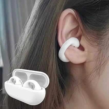 Ambie Sound Earcuffs Upgrade Pro Earring Wireless Bluetooth Earphones ТЅ Ear Hook Headset Sport Unisex Earbuds (White)