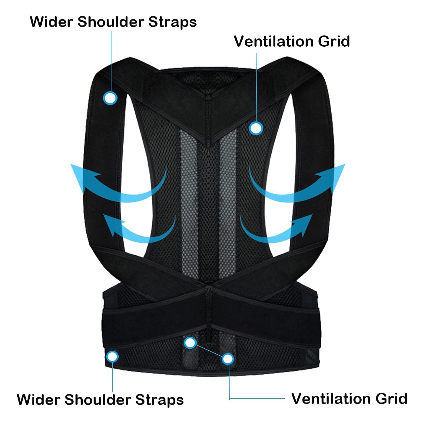 Posture Corrector for Men and Women, Back Corrector, unisex, Back Support Straightener, Prevent Scoliosis, Improve Hunchback, Relieve Neck Shoulder Back Pain, Adjustable Upper Back Brace