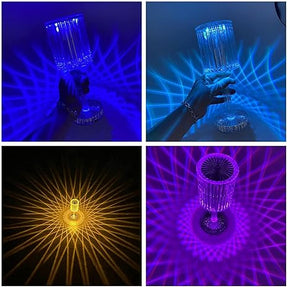 Light Luxury Led Crystal Table Lamp Touch Charge Projection Night Light