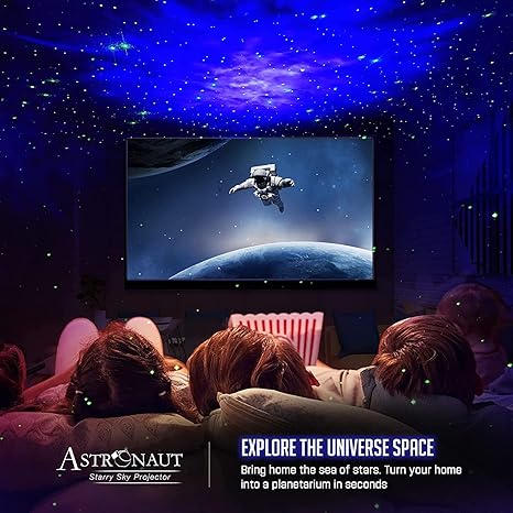 Star Projector Galaxy Night Light - Astronaut Starry Nebula Ceiling LED Lamp with Timer and Remote, Gift for Kids, Adults for Bedroom, Christmas, Birthdays, Valentine's Day etc