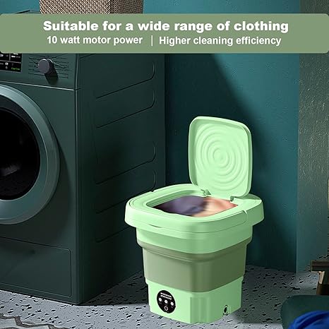 Folding Washing Machine Mini Automatic Clothes Washing Machine Portable Lightweight Underwear Washer for Travel Camping Apartment Laundry