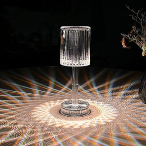 Light Luxury Led Crystal Table Lamp Touch Charge Projection Night Light