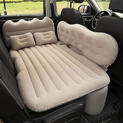 Car Inflatable Mattress for Suzuki Jimny,Air Mattress Sleeping Mattress Thickened Air Bed Cushion Camping Travel Mattress Portable,J-Beige 03