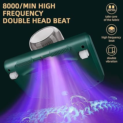 Bed Vacuum Cleaner,Handheld UV Mattress Vacuum Cleaner,Wireless Mite Remover Cleaning Machine,Bed Dust Vacuum Machine Effectively Clean Up Bed, Pillows, Cloth Sofas, and Carpets, Green