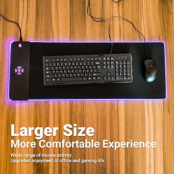 Mouse Pad,31x14in RGB Large Extended Gaming Mouse Pad, PD Fast Wireless Charging Mouse Mat