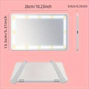 Car Visor Vanity Mirror, Car Makeup Mirror with 60 LED Lights, Car Cosmetic Mirror with Built-in Battery, Rechargeable Touch Screen LED Makeup Travel Mirror,3 Light Mode Dimmable (with Battery