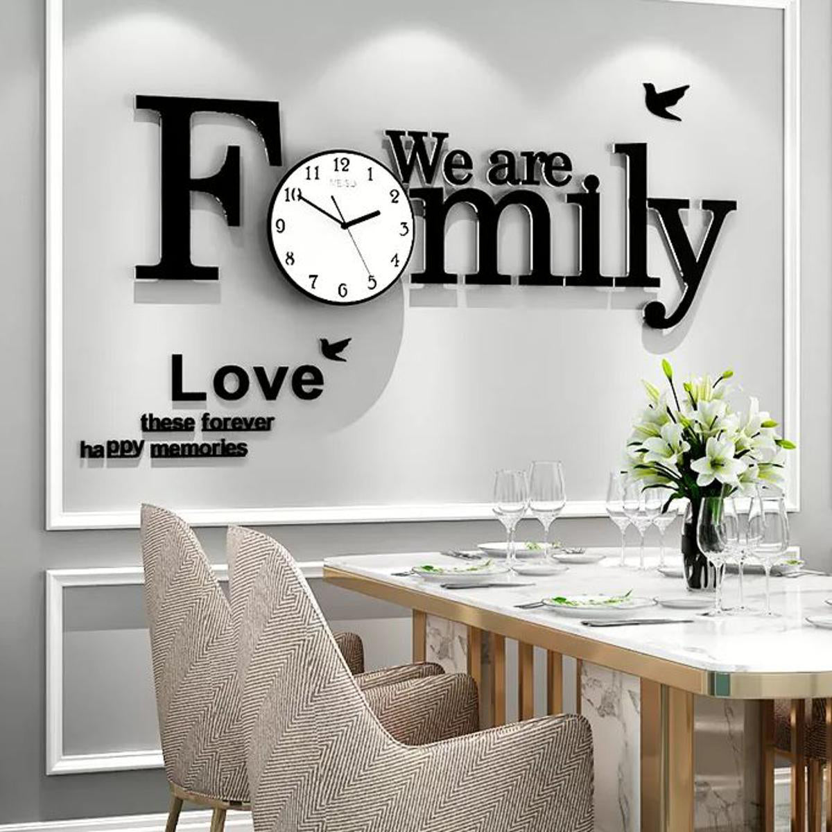 We Are Family DIY 3D Large Wall Clock