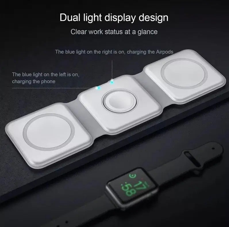 Foldable Ultra-Thin 3 In 1 Wireless Charger