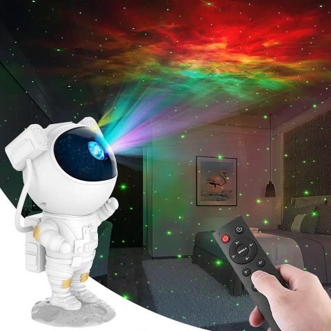 Star Projector Galaxy Night Light - Astronaut Starry Nebula Ceiling LED Lamp with Timer and Remote, Gift for Kids, Adults for Bedroom, Christmas, Birthdays, Valentine's Day etc