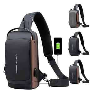 Multifunctional Anti Theft Password Lock Chest Crossbody Unisex bag with USB