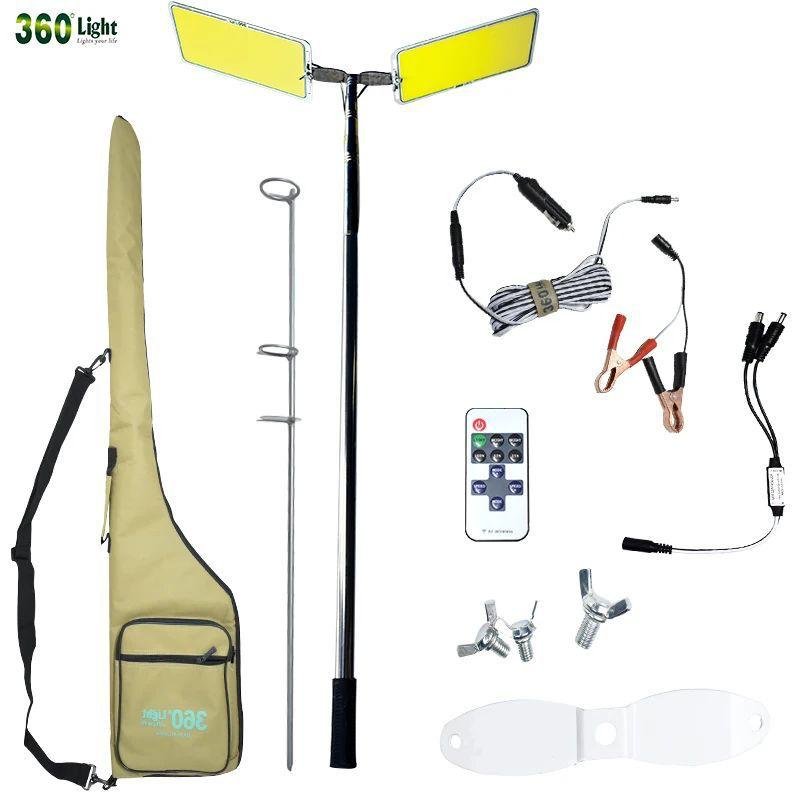 Camping Light COB Outdoor Lamp Fishing Light with Telescopic Rod Supper Brightness Lamp Professional Work Light with Remote Control