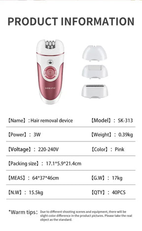 Women’s Beauty Set USB 4 in 1 Hair removal device Manicure Shaver