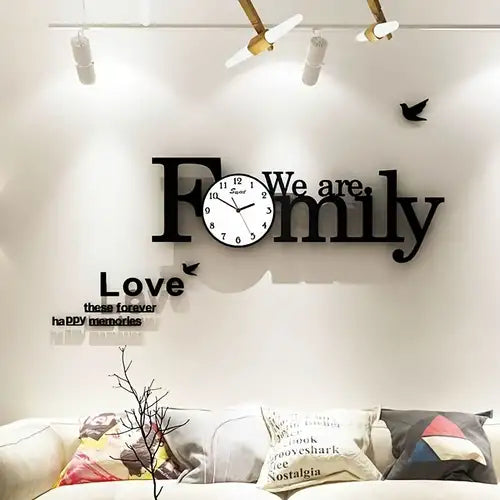 We Are Family DIY 3D Large Wall Clock